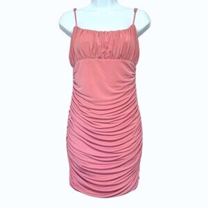Lovers & Friends Juliana Dress Womens Size M Baby Pink Ruched Flirty Night Out